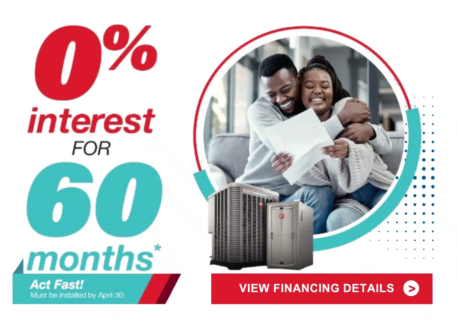 0% Interest for 60 Months - HVAC Financing banner